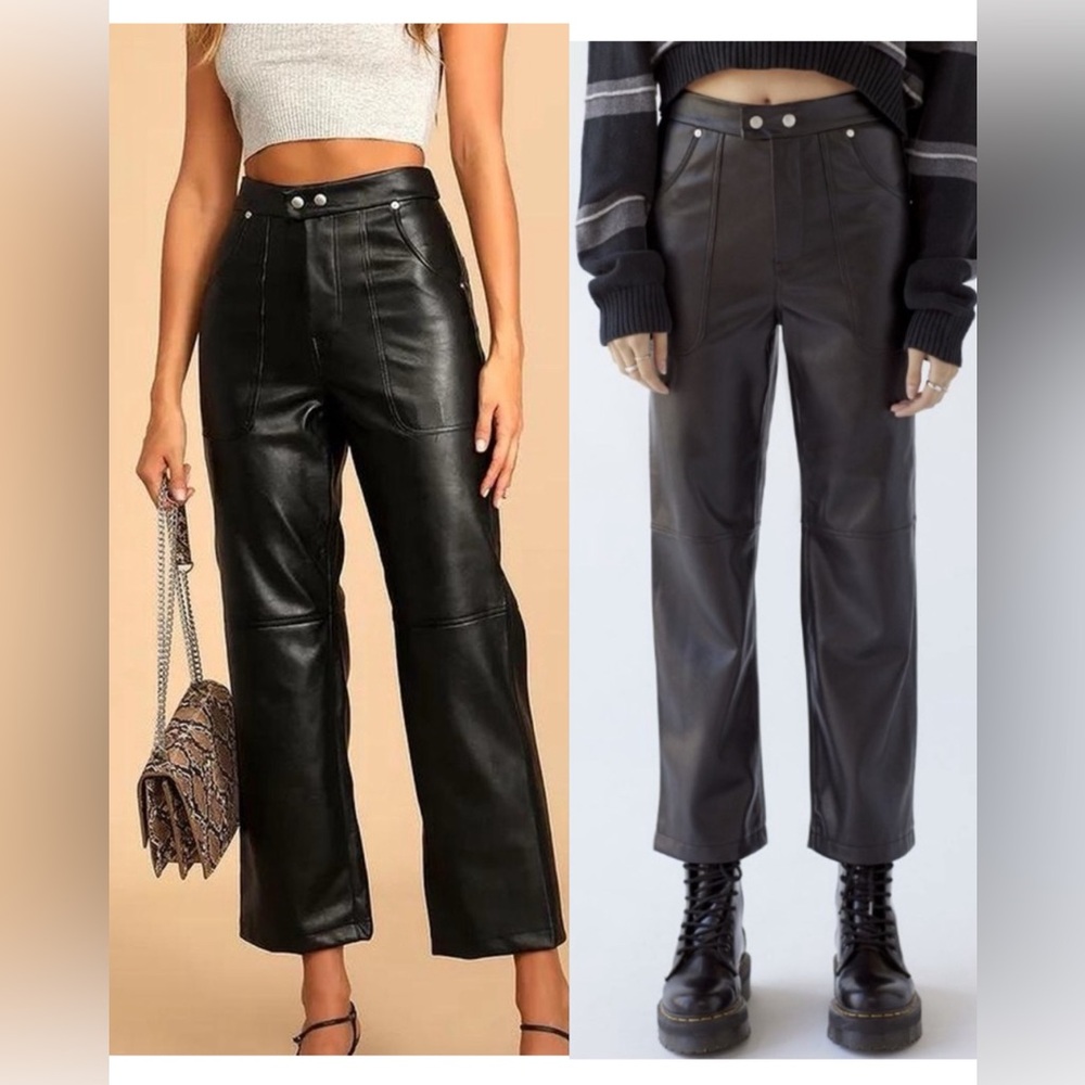Blank NYC Black Cropped Leather Pants